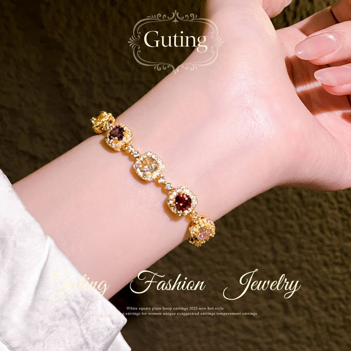 Dopamine Color Zircon Bracelet detail image 5