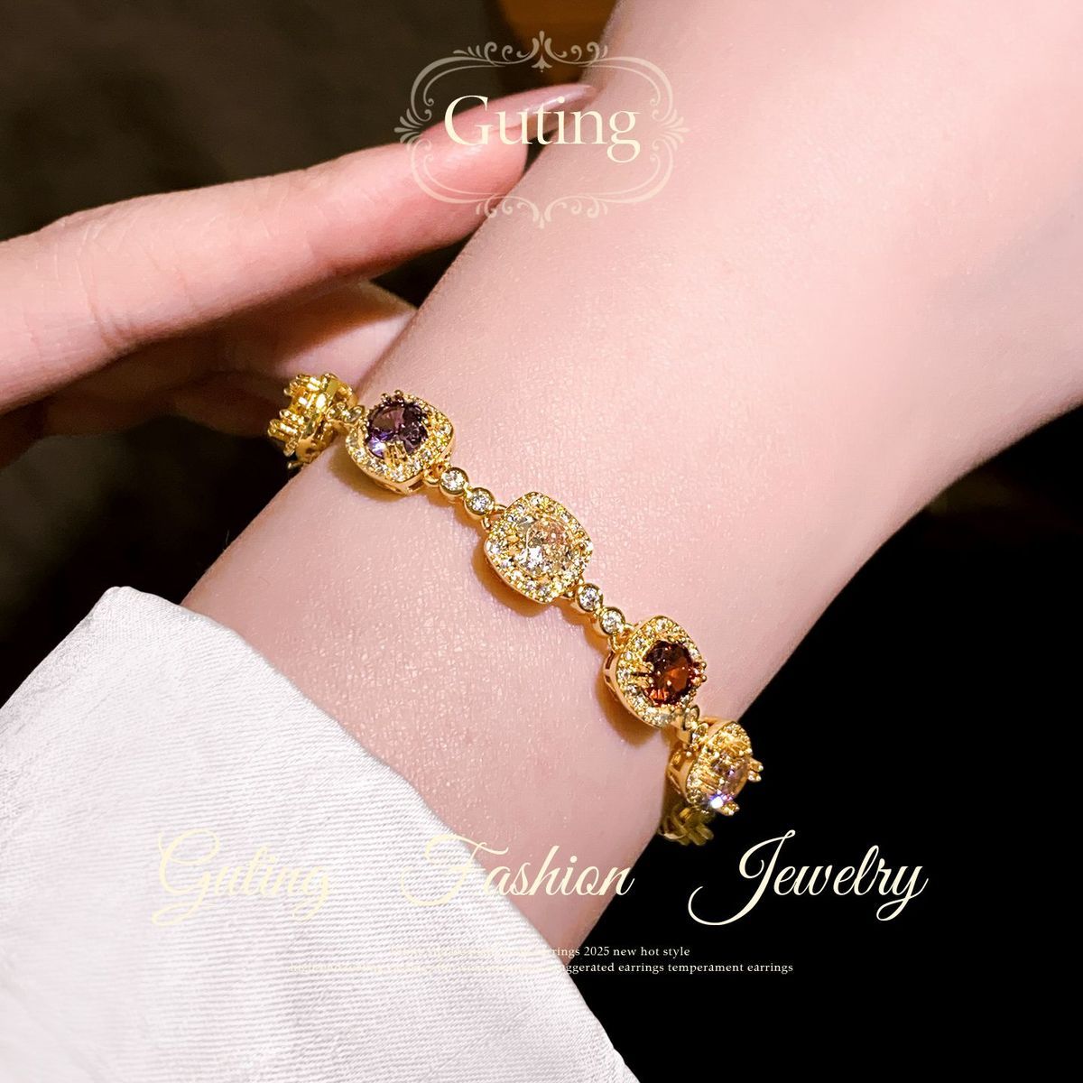 Dopamine Color Zircon Bracelet detail image 11