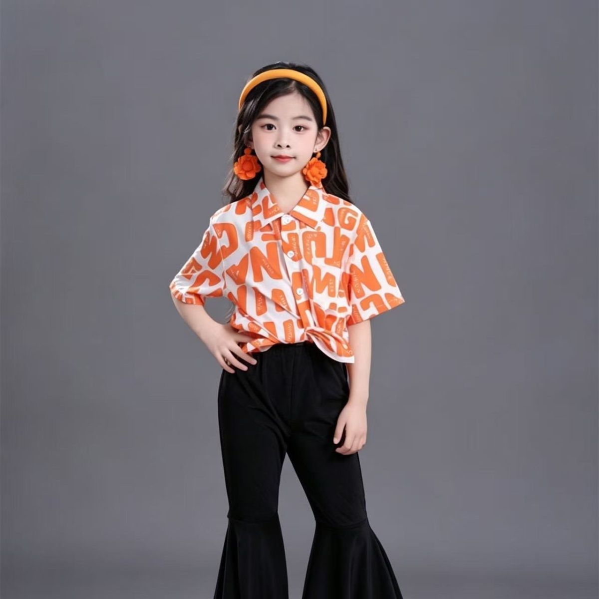 Retro Hong Kong-stijl bloemenblouse voor Kinderdag, meisjeskostuum voor een modeshow, peuter bloemenbeschermer optreden_voghion.com