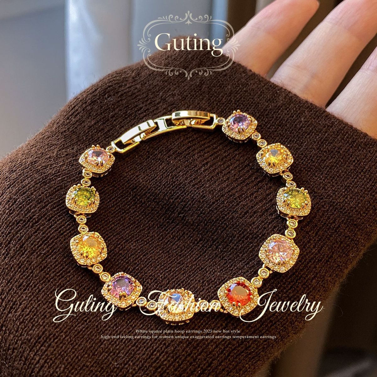 Dopamine Color Zircon Bracelet detail image 9