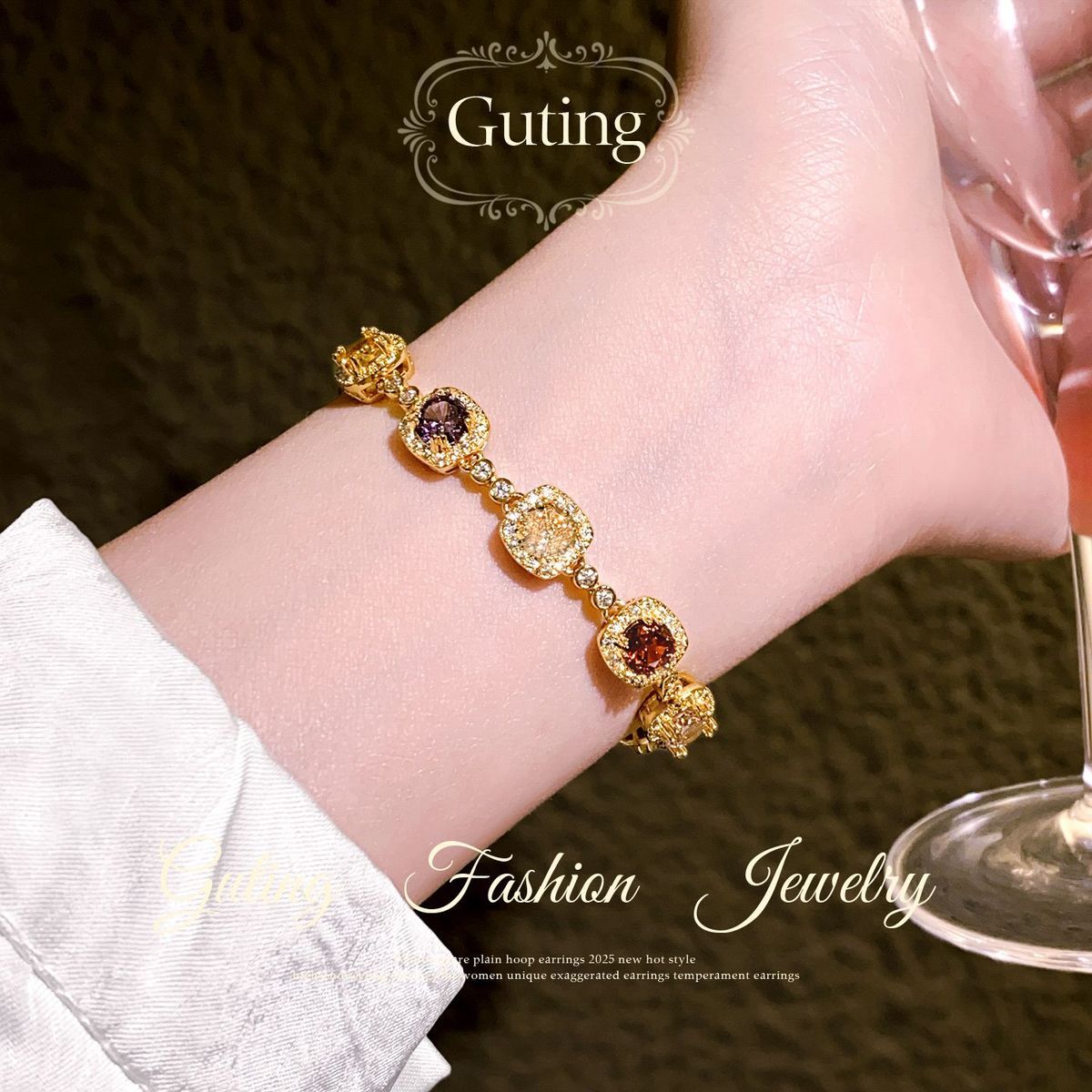 Dopamine Color Zircon Bracelet detail image 13