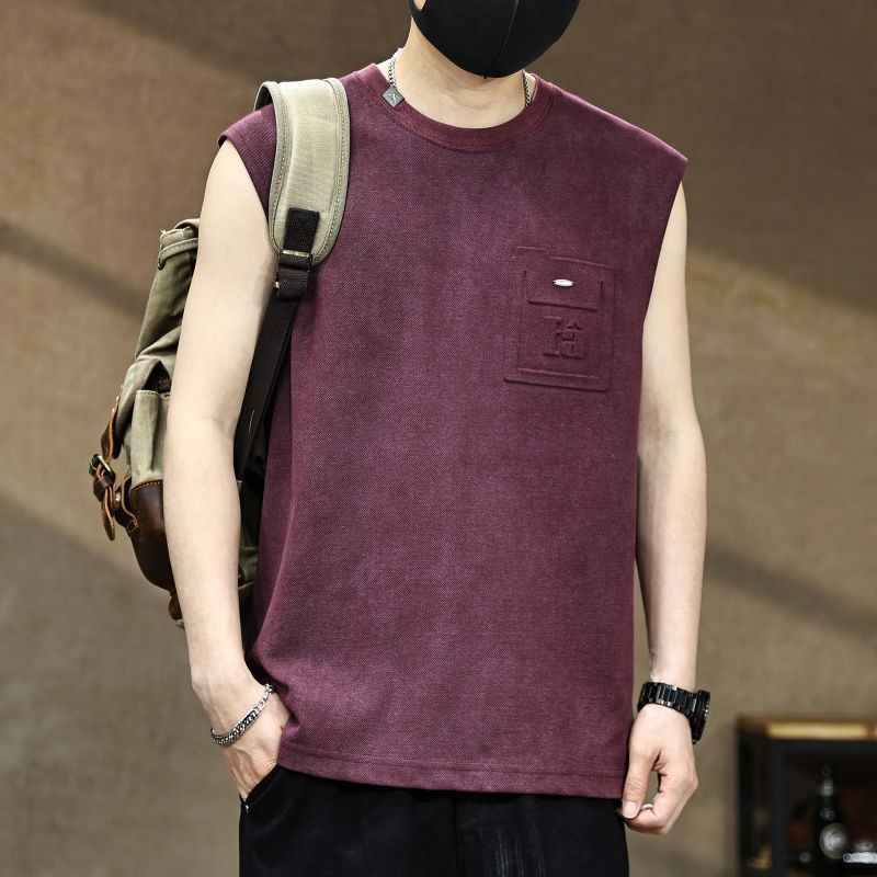 Baumwolle American Retro Tanktop Herren Für Den Sommer_voghion.com