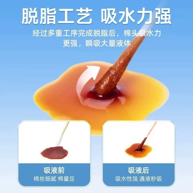长白山医用棉签袋装无菌消毒清洁家用一次性 图片 2