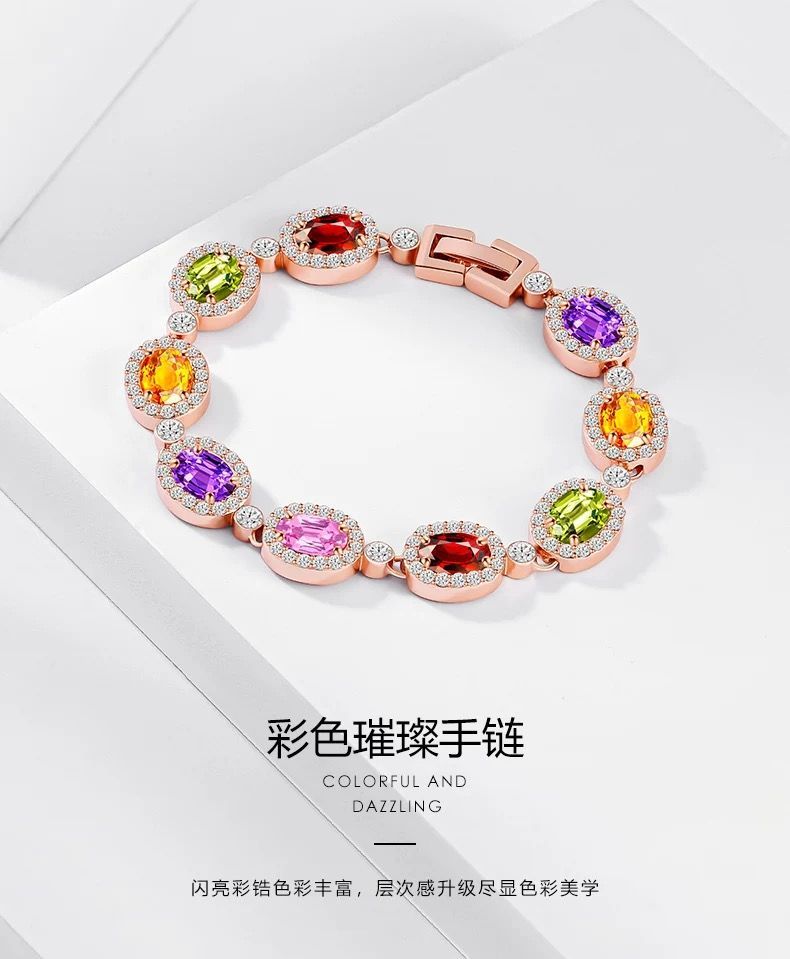 Color Crystal Zircon Bracelet detail image 2