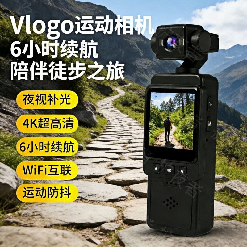 高清运动相机手持全景录音夜视骑行记录仪口袋录像神器防抖随身带