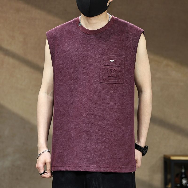 Baumwolle American Retro Tanktop Herren Für Den Sommer_voghion.com