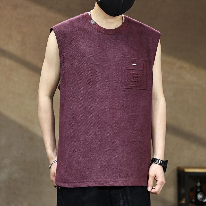 Baumwolle American Retro Tanktop Herren Für Den Sommer_voghion.com