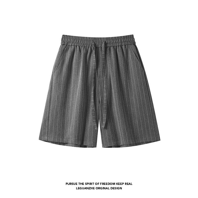 PDKN潮牌 高级感条纹拼接休闲短裤男2026夏季新款直筒速干五分裤【7天内发货】 图片 2