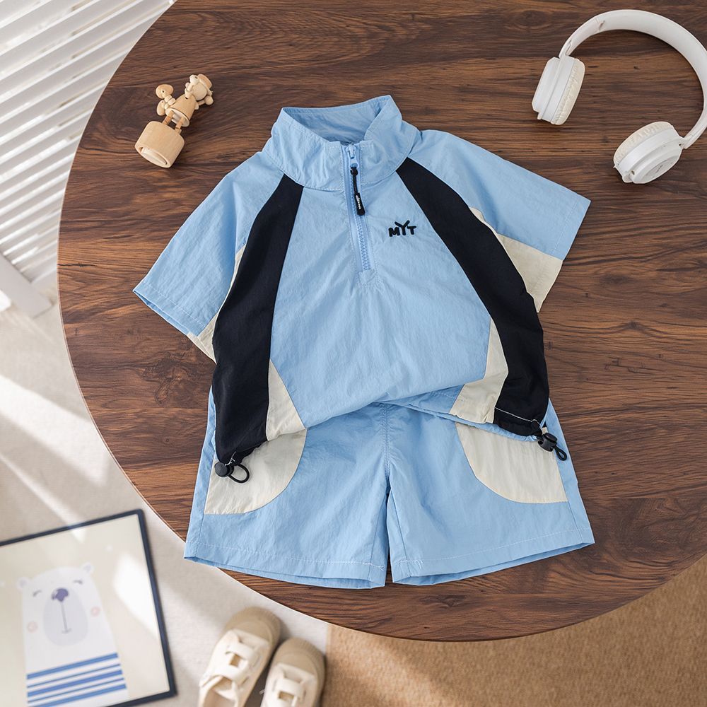 Boys' Outfit 2026 New Fashionable Baby Boy Summer Wear Thin Sports Short Sleeve Two-Piece Set Trendy_voghion.com