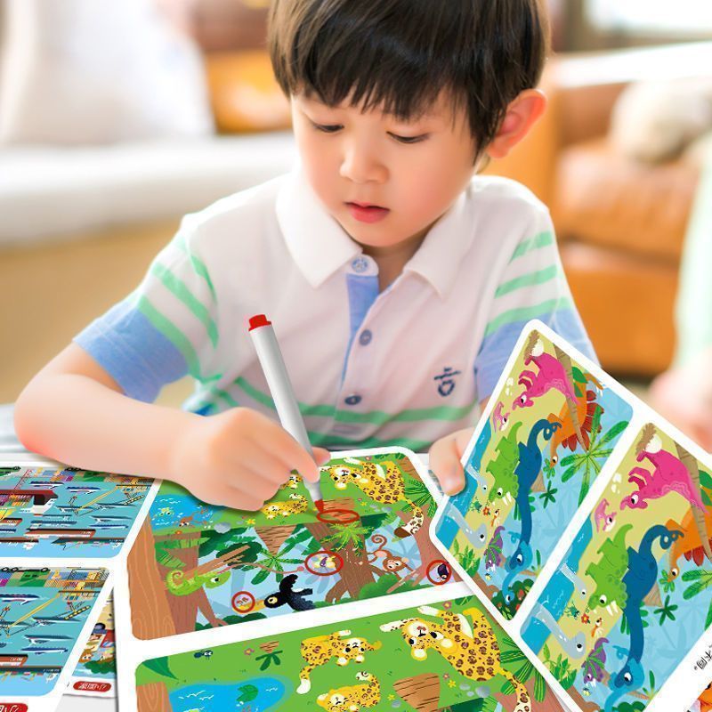 3-6-8岁宝宝找不同趣味益智找茬书幼儿园儿童左右脑专注力训练