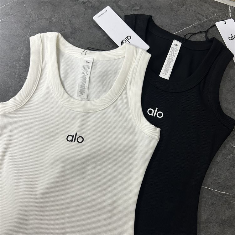 Hochwertiges, neues, ärmelloses Sommer-Tanktop mit schmaler Passform von LV, GUCCI, YSL und CHANEL (Modelljahr 2026) mit geripptem Buchstabenprint