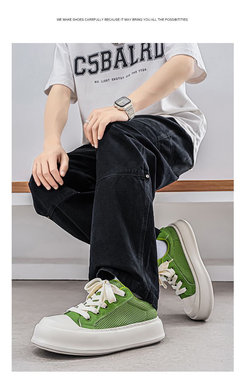 Baskets homme en mesh avec semelle épaisse pour l'été_voghion.com