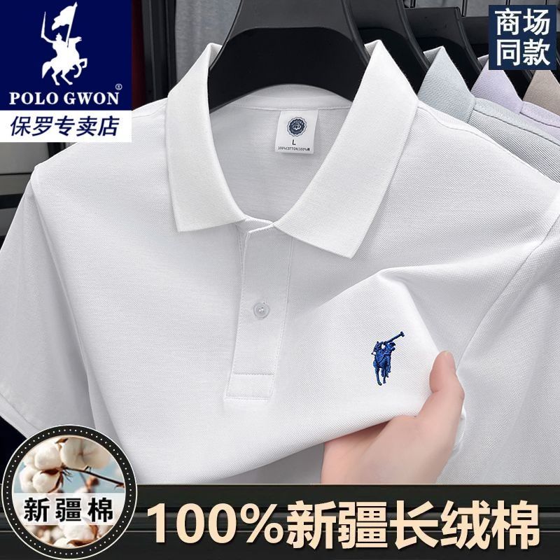 POLOGWON美国保罗男士新款纯棉短袖t恤夏季翻领商务休闲POLO衫男