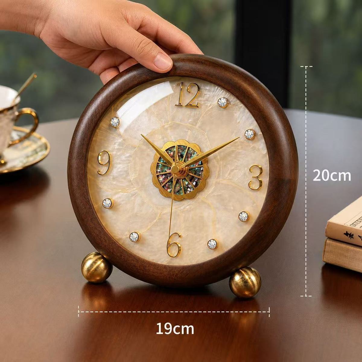 Solid Wood Shell For Desktop Display, Home Living Room 2026 New Model Light Luxury High-end Clock_voghion.com