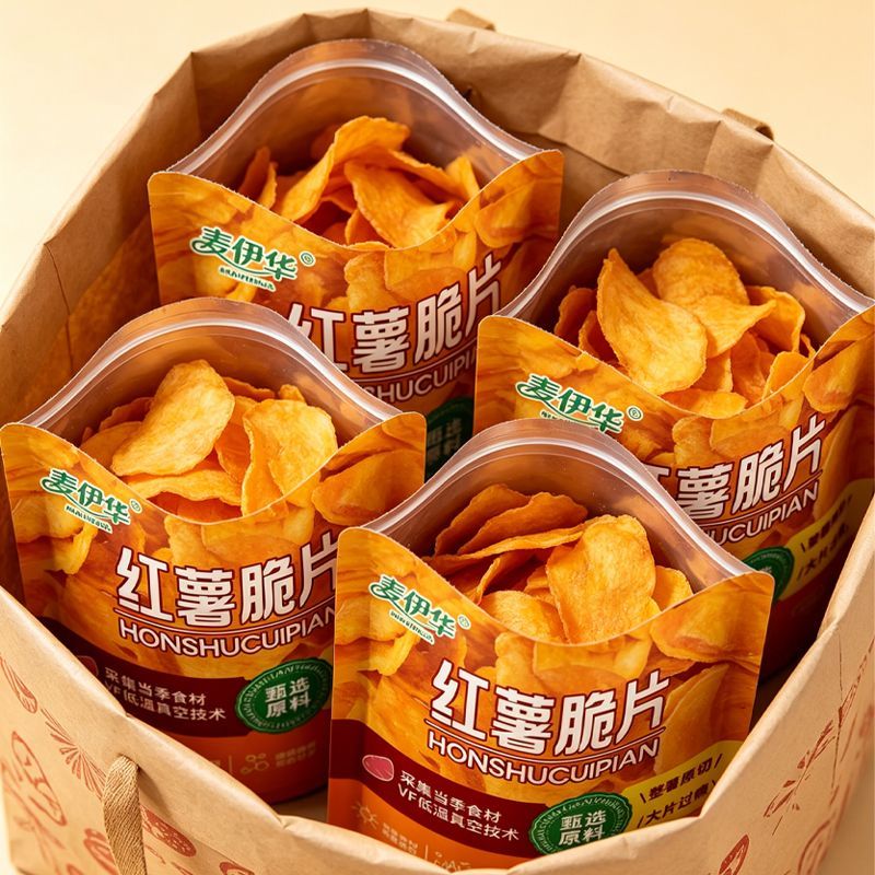 香脆红薯片脆片薄脆地瓜干网红休闲零食宿舍追剧解馋小吃整箱批发