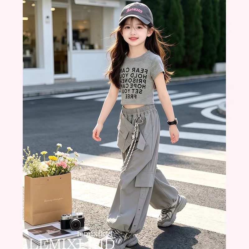Completo cargo a maniche corte per ragazze outfit street dance_voghion.com