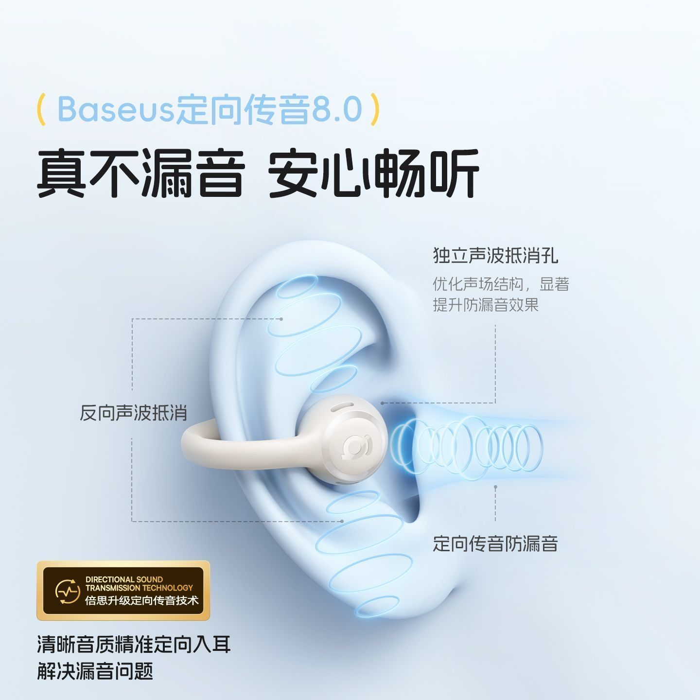 倍思BC1 lite耳夹式蓝牙耳机开放式不入耳运动跑步通话长续航新款 图片 5