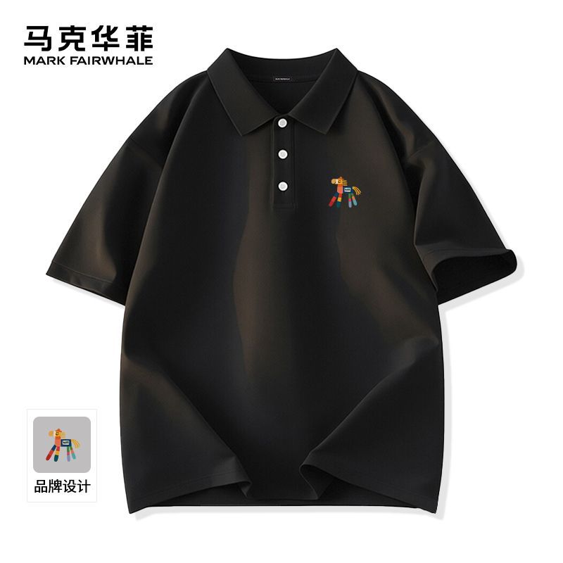 马克华菲夏季新款短袖男装polo衫运动速干凉感轻商务大码翻领T恤