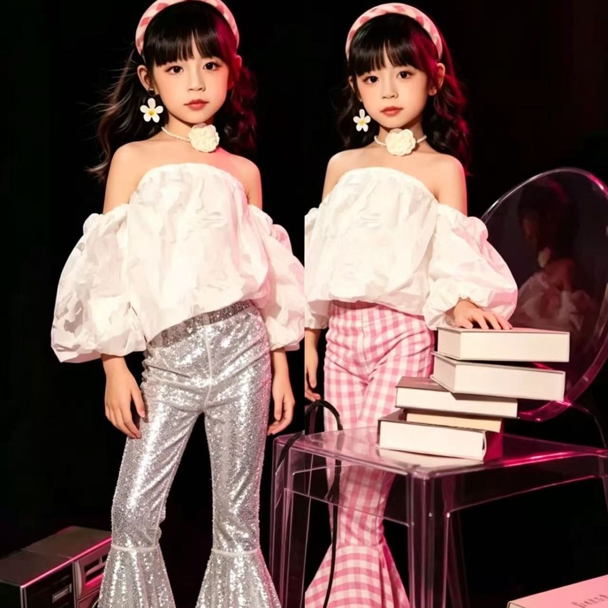 Retro Hong Kong Style Kinderkleidung Set Für Mädchen_voghion.com