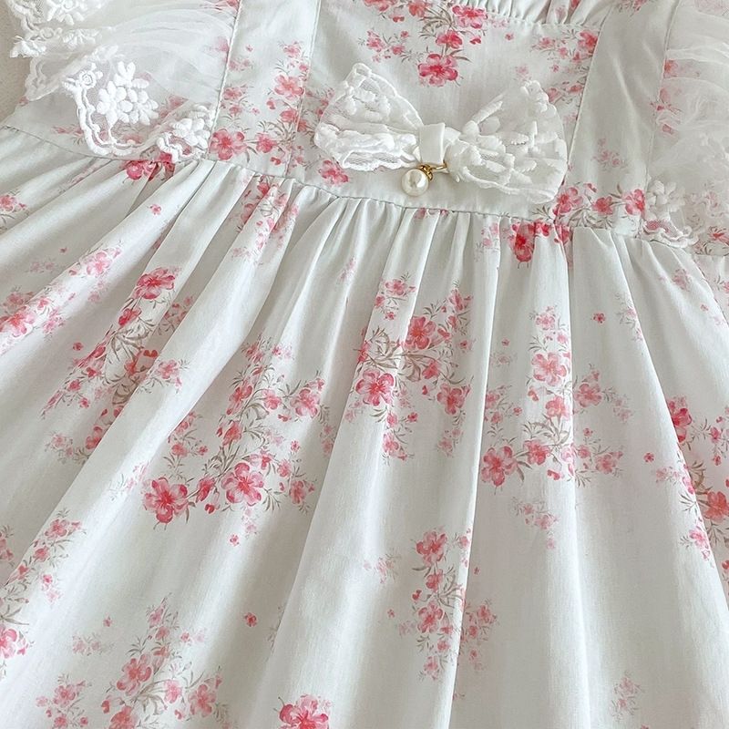 Robe barboteuse bébé fille style princesse dentelle été_voghion.com