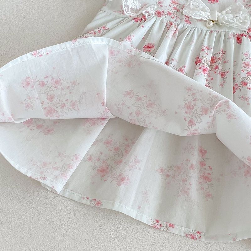Robe barboteuse bébé fille style princesse dentelle été_voghion.com