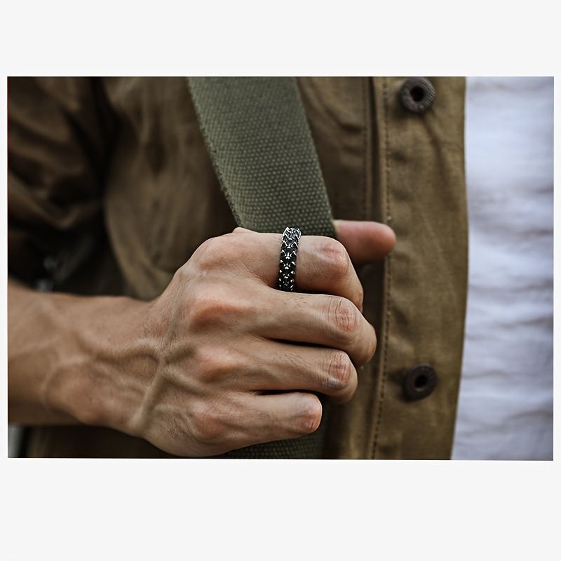 Vintage Dragon Bone Open Ring For Men And Women Trendy Style_voghion.com