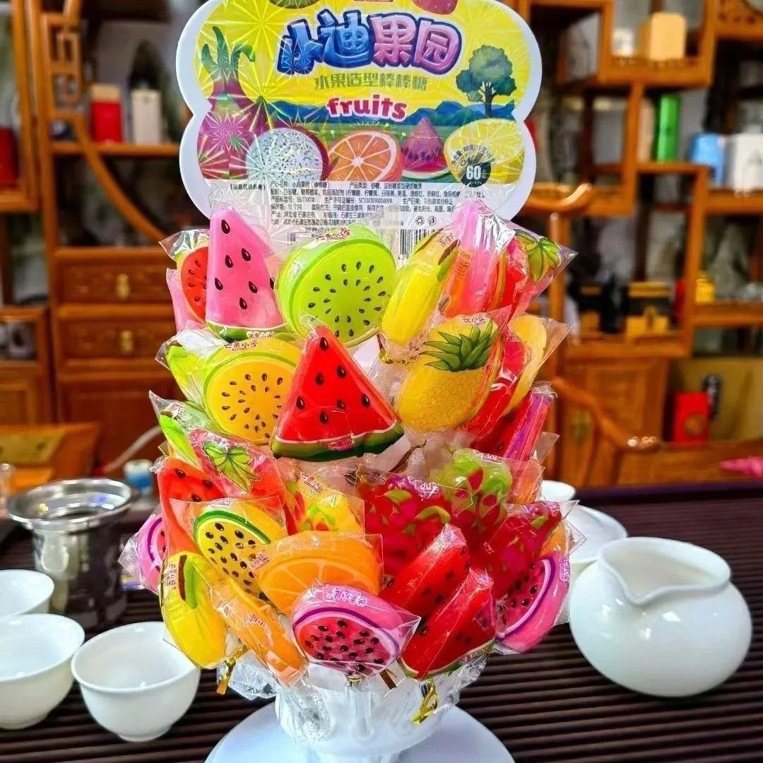 多种水果口味棒棒糖硬糖儿童高颜值造型节日礼物卡通零食糖果批发