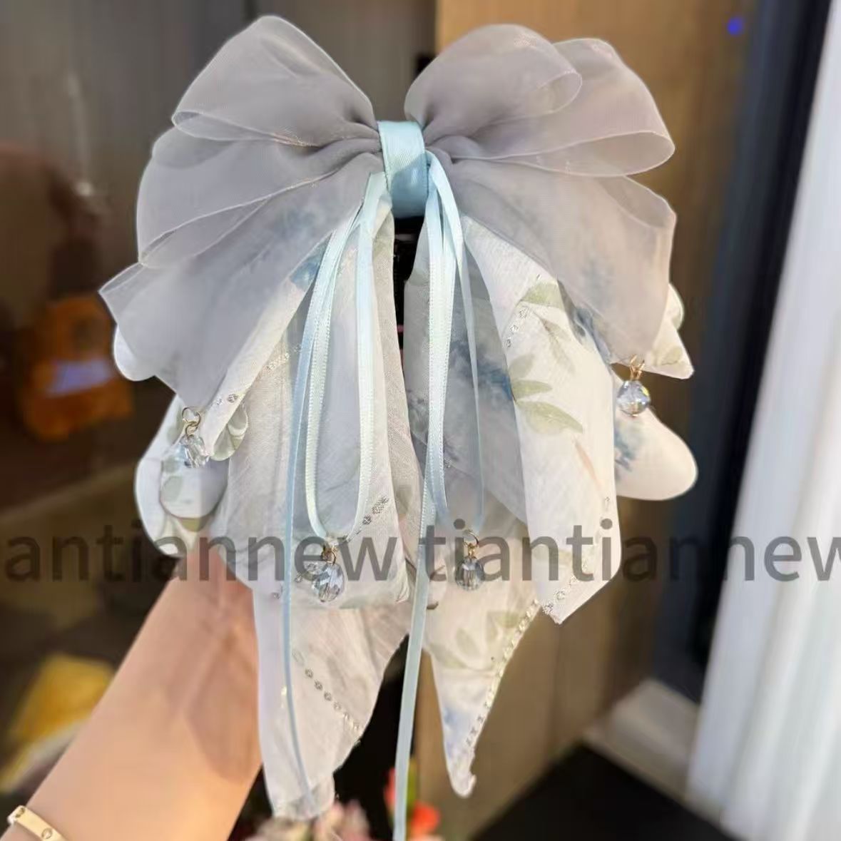 飘带蝴蝶结马尾头发抓夹新款小清新夏季夏天高级发夹