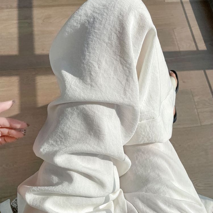 爆款新款高腰垂感阔腿裙裤女夏季薄款显瘦遮胯百搭休闲直筒拖地裤 图片 3