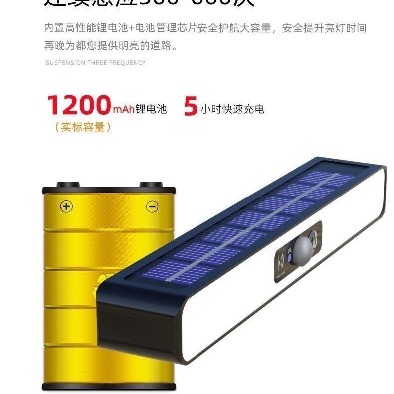 太阳能夹子灯暖光窗户长条灯户外围栏超亮家用防水人体感应照庭院 图片 10