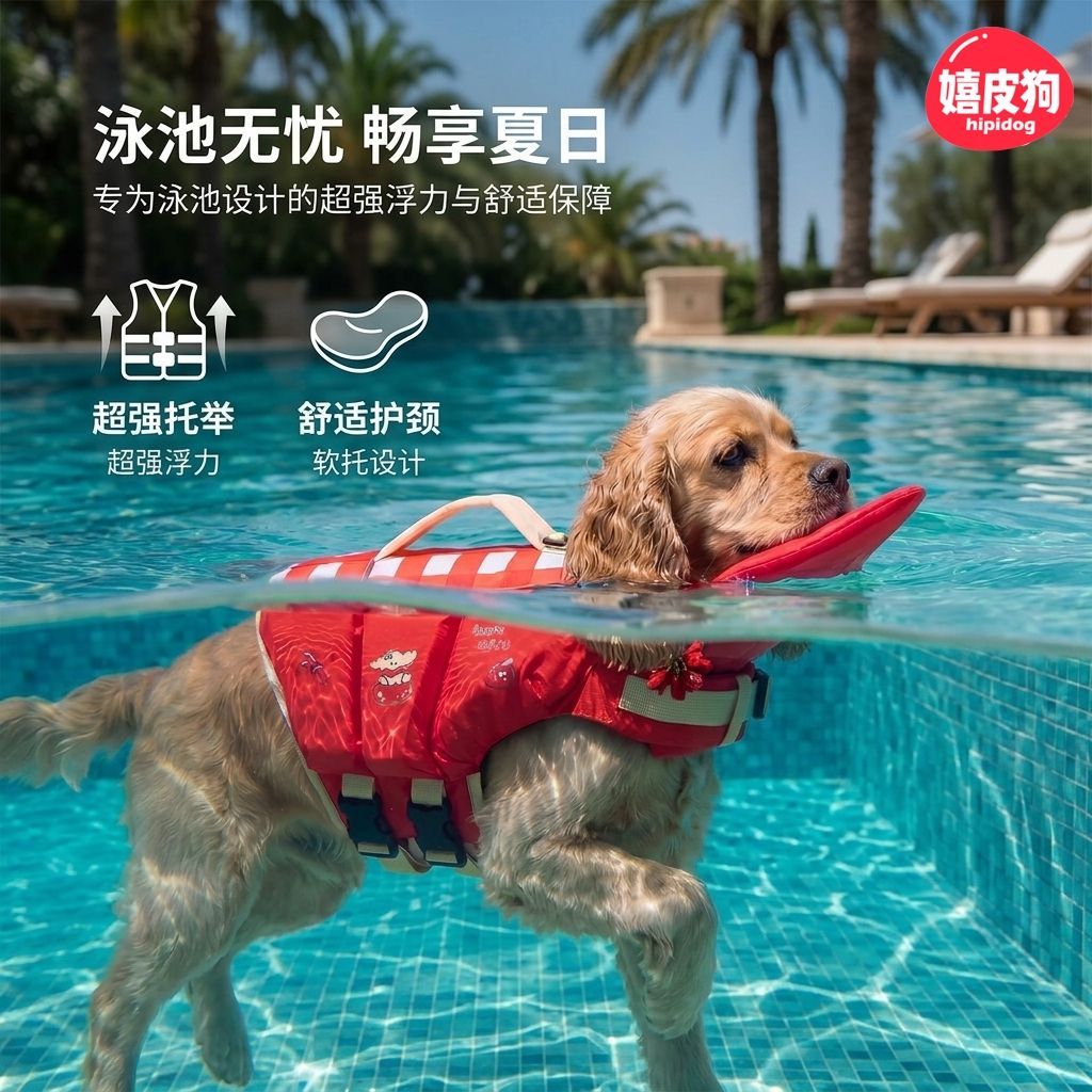 狗狗专用救生衣泰迪比熊中小型犬夏季户外玩水宠物游泳漂浮泳衣