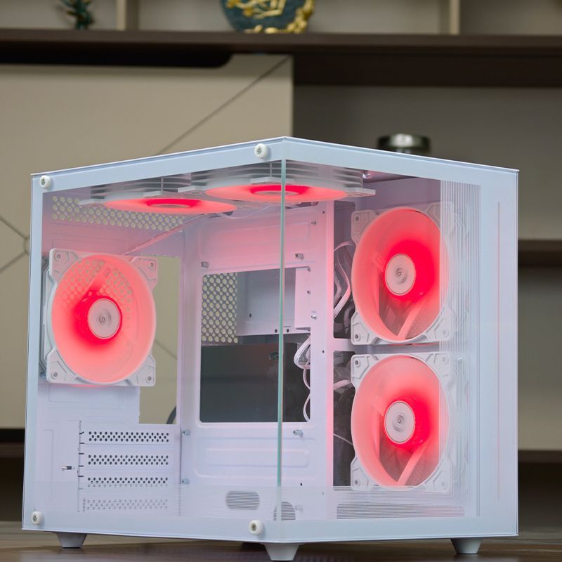 硕一魔镜V905白色海景房电脑小机箱紧凑型matx桌面台式机玻璃侧透 图片 10