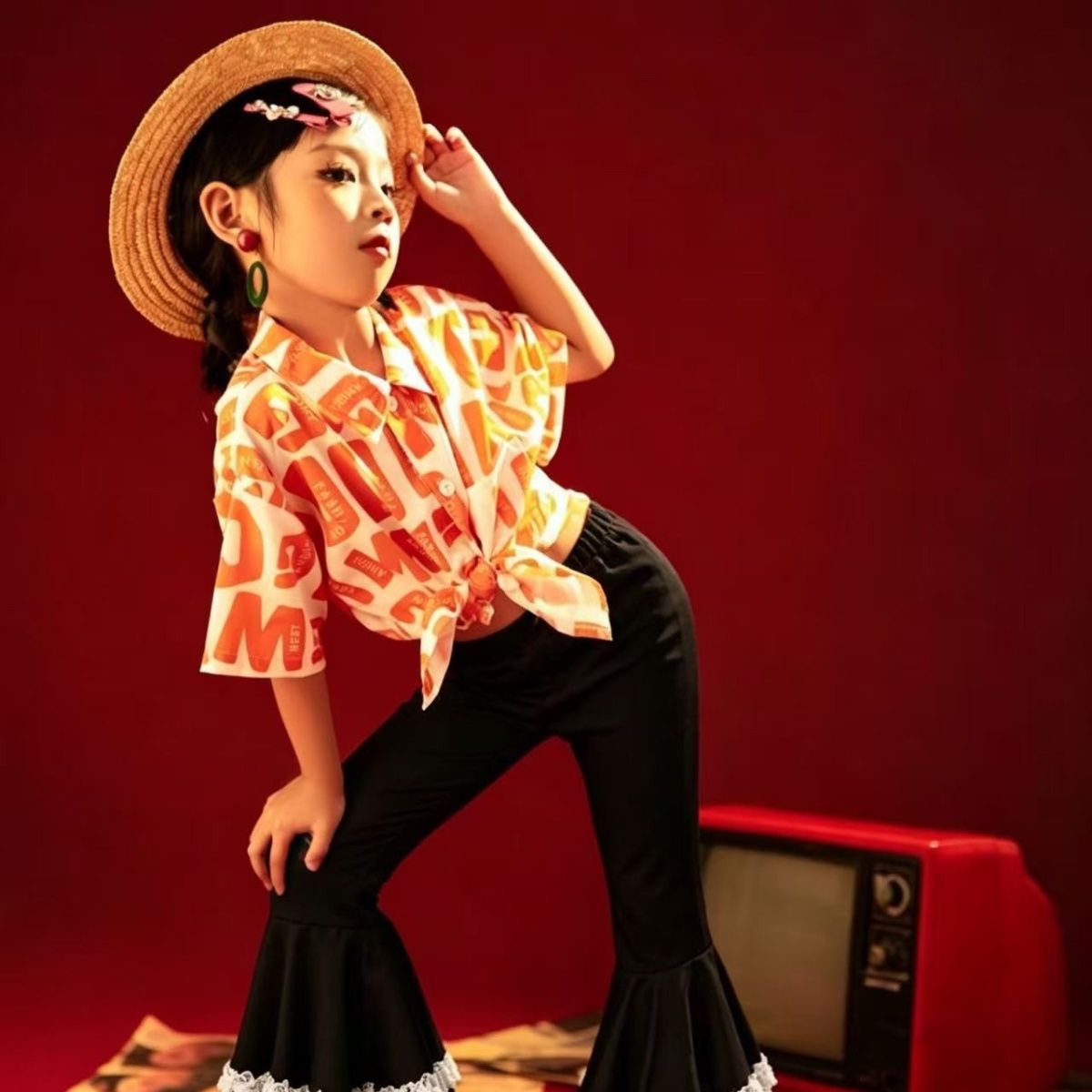 Completo performance bambina stile retrò per festa dei bimbi_voghion.com