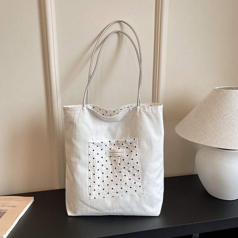 Borsa a tracolla in tela a pois, nuova tendenza stile coreano 2026, leggera, in nylon, reversibile e indossabile._voghion.com