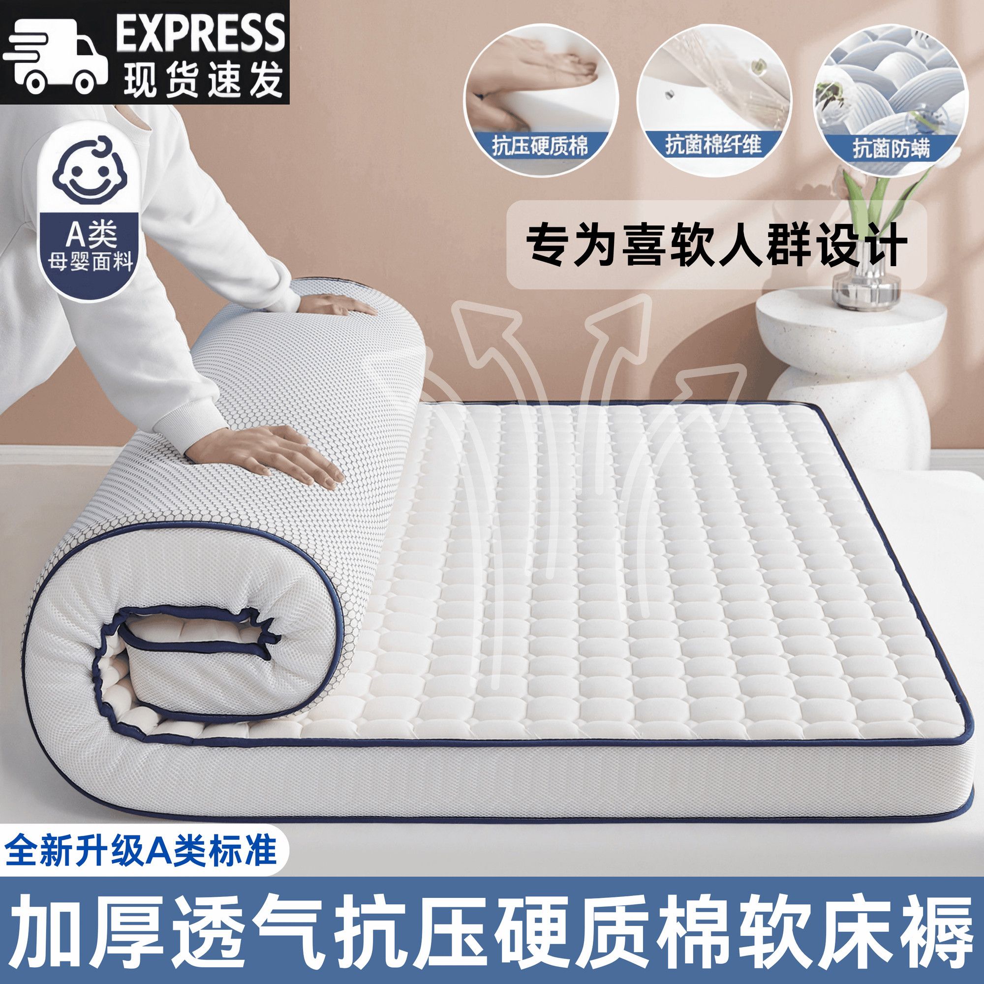 床垫铺底学生宿舍单人床垫褥子租房专用四季款床垫软垫被家用卧室