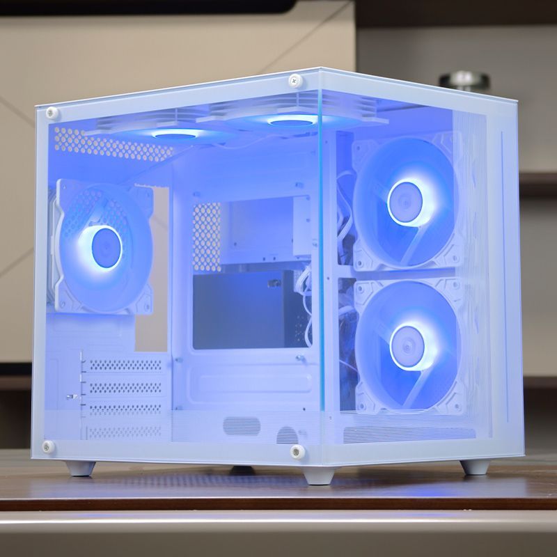 硕一魔镜V905白色海景房电脑小机箱紧凑型matx桌面台式机玻璃侧透 图片 8