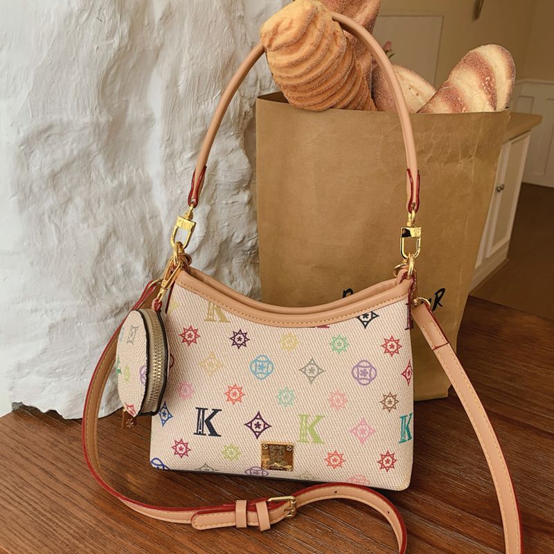 Colorful Letter Print Small For Women 2026 Summer New Korean Style Fashionable Shoulder Underarm Crossbody Hobo Bag_voghion.com