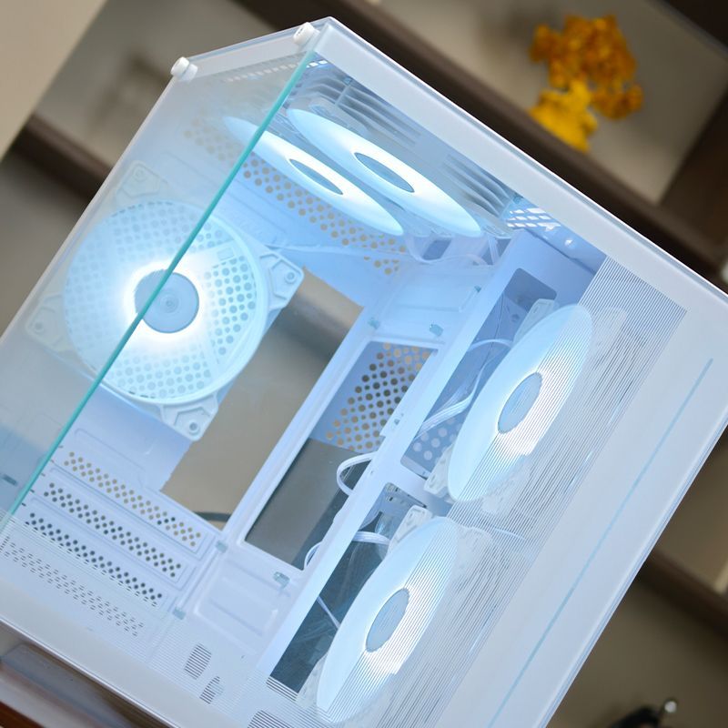 硕一魔镜V905白色海景房电脑小机箱紧凑型matx桌面台式机玻璃侧透 图片 4