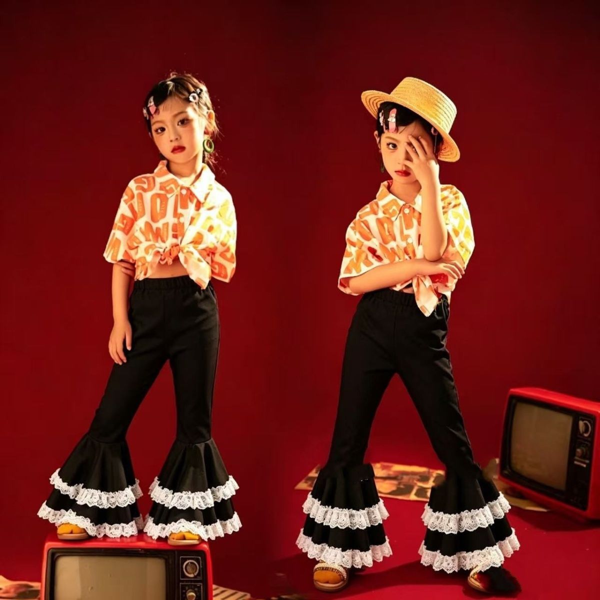 Completo performance bambina stile retrò per festa dei bimbi_voghion.com