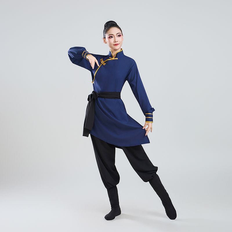 蒙族舞蹈演出服男女同款蒙古练习服装成人艺考少数民族练功考级 图片 4