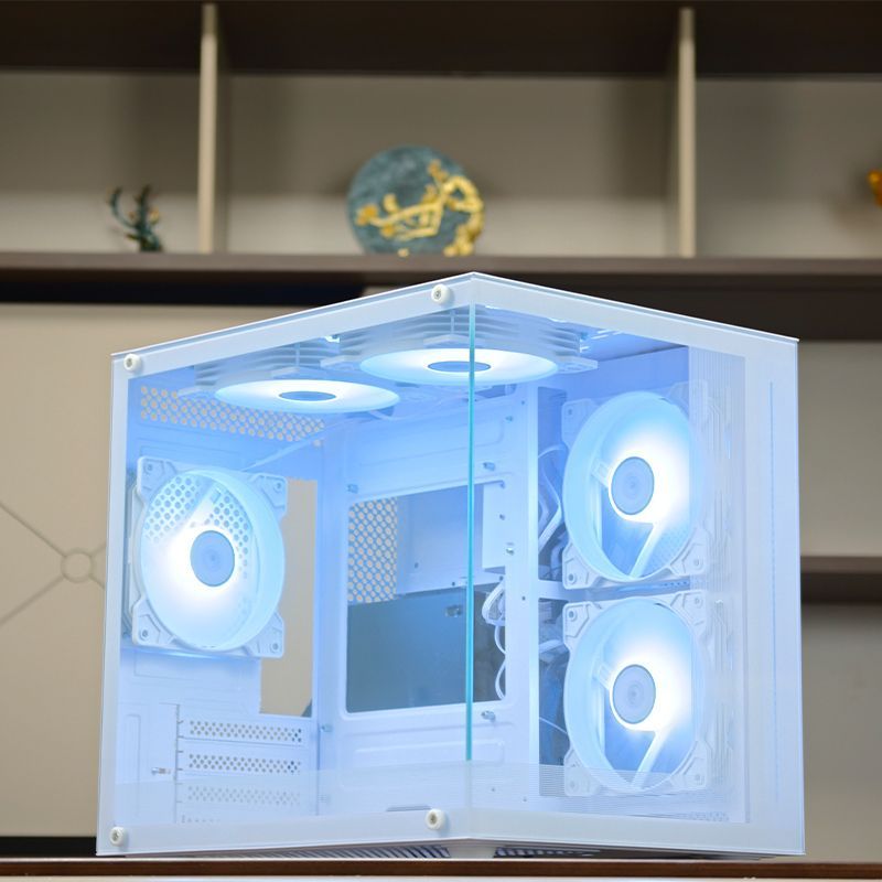硕一魔镜V905白色海景房电脑小机箱紧凑型matx桌面台式机玻璃侧透 图片 9