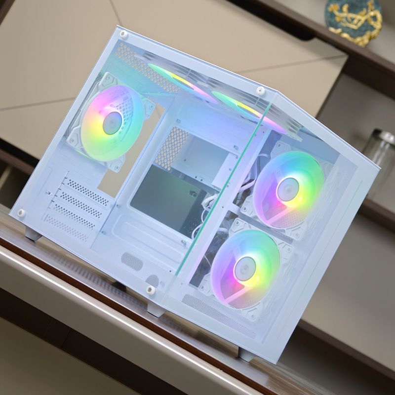 硕一魔镜V905白色海景房电脑小机箱紧凑型matx桌面台式机玻璃侧透 图片 7