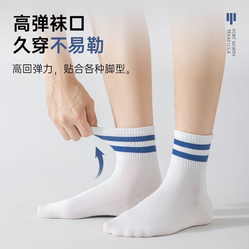 Dickies正品袜子男款夏季薄款吸汗防臭青少年男大童条纹运动棉袜 图片 5