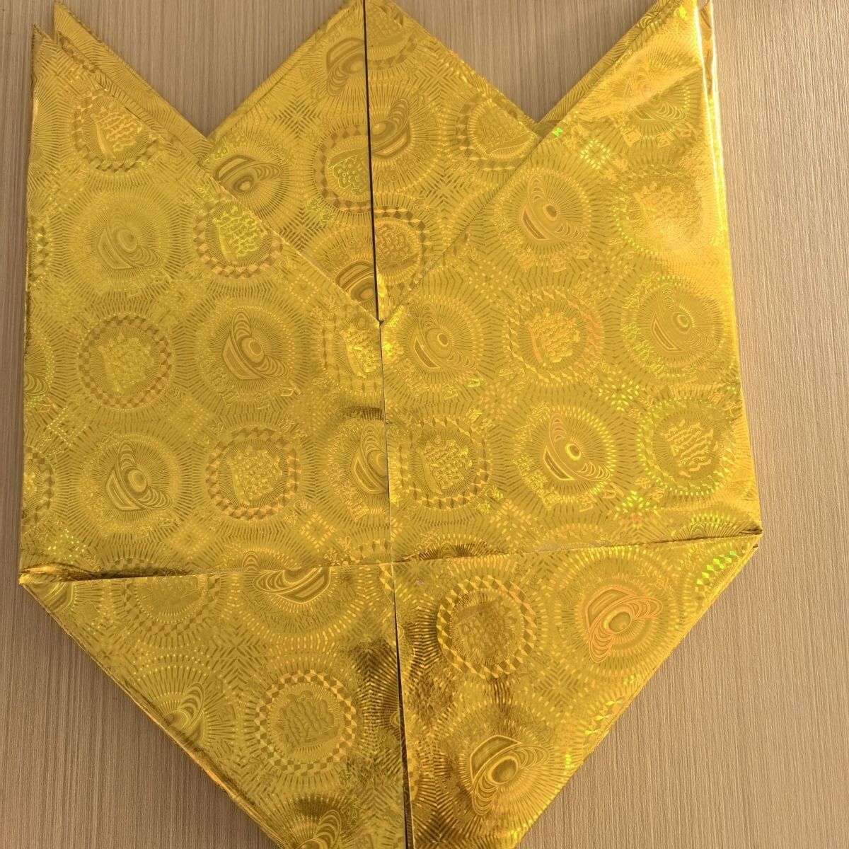 大尺寸2027旺旺金聚宝盆莲花镭射纸手工折纸祈福摆件