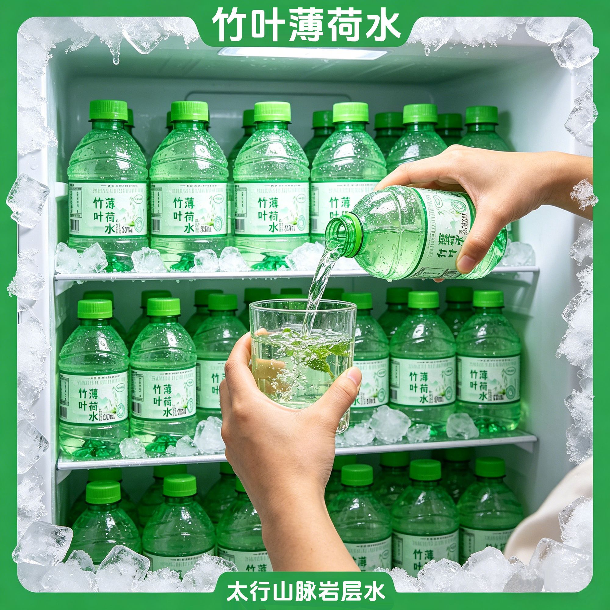 焦农山泉竹叶薄荷水（缠标）300ML*24瓶