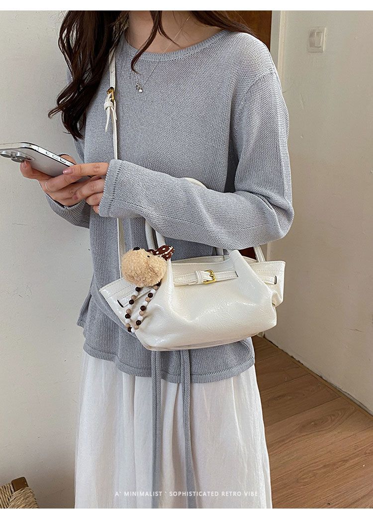 Pleated Dumpling Crossbody Bag For Women Exquisite Work Tote_voghion.com