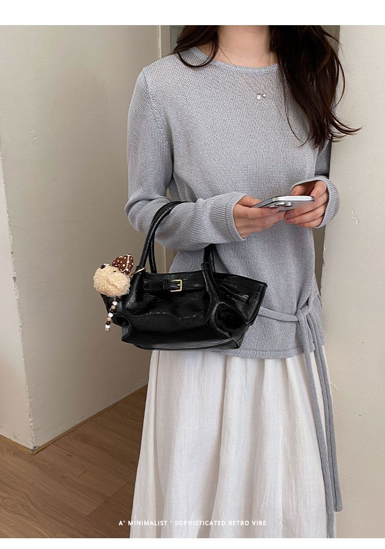 Pleated Dumpling Crossbody Bag For Women Exquisite Work Tote_voghion.com