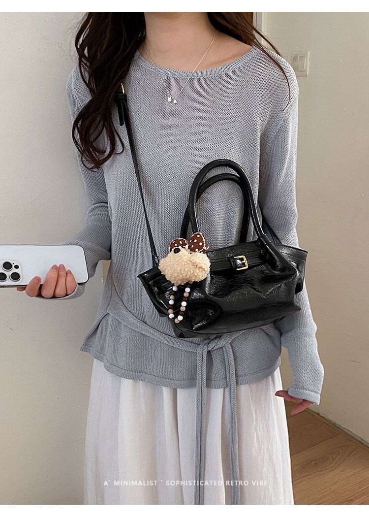 Pleated Dumpling Crossbody Bag For Women Exquisite Work Tote_voghion.com