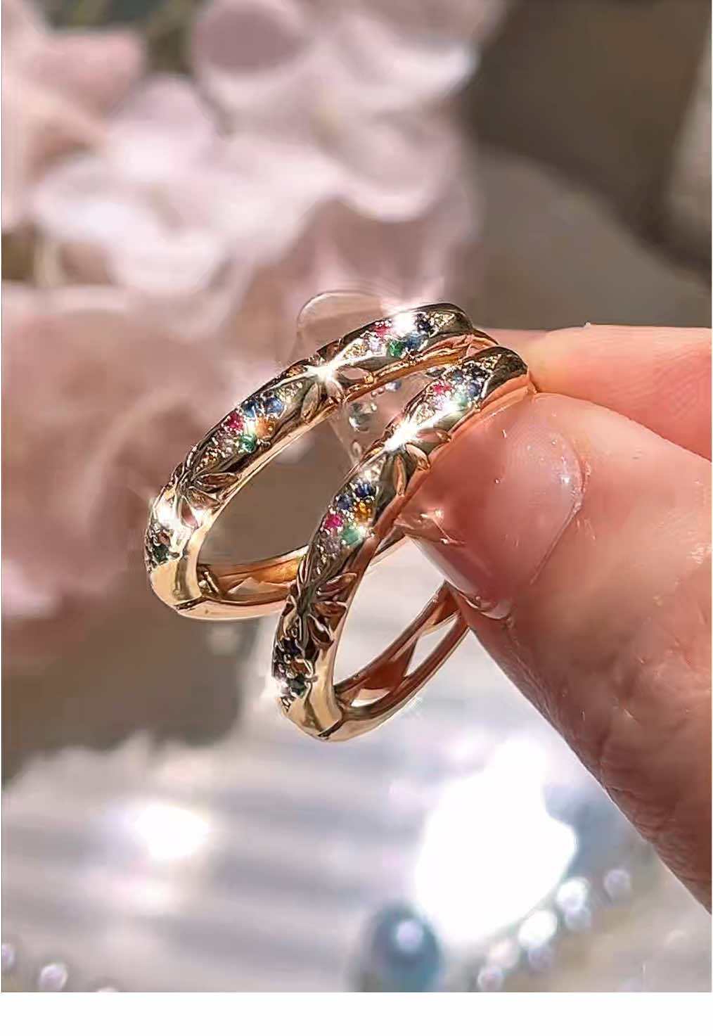 Exquisite Zircon Hoop Earrings Diamond-encrusted Luxury Style_voghion.com