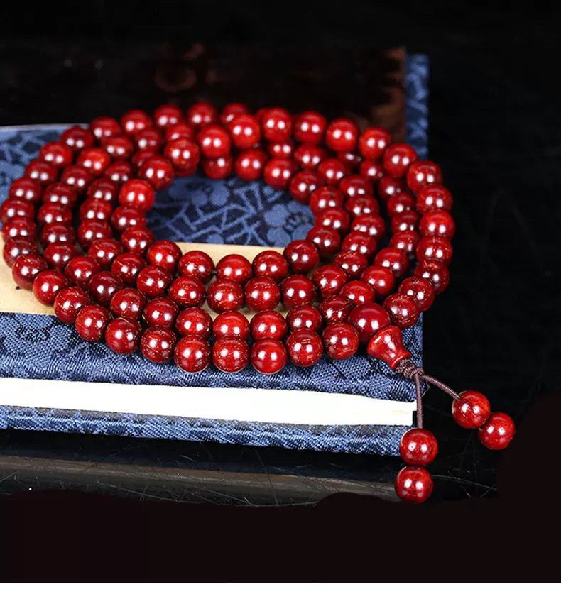 Wrist Mala - Obsidian 18 Beads detail 3
